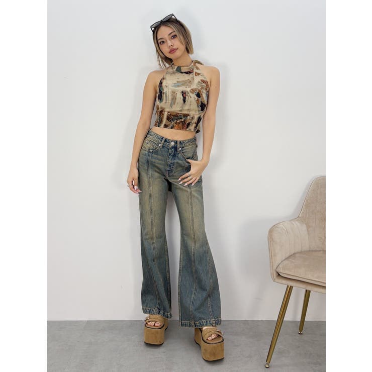 レースドッキングワイドデニムパンツ[品番：MKSW0058159]｜EVRIS