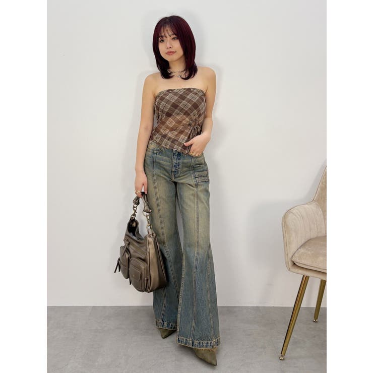 センターシームワイドフレアデニムパンツ | EVRIS | 詳細画像23 