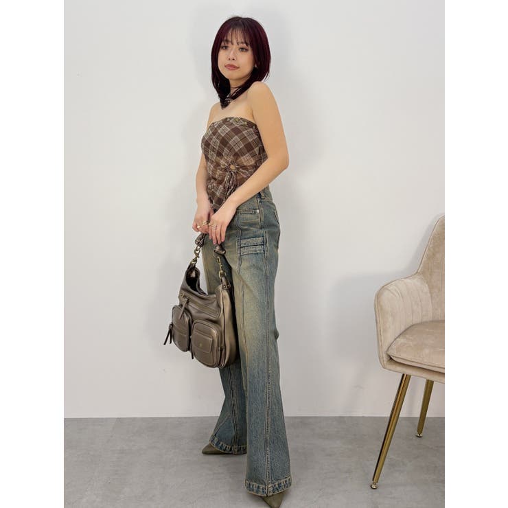 センターシームワイドフレアデニムパンツ | EVRIS | 詳細画像24 