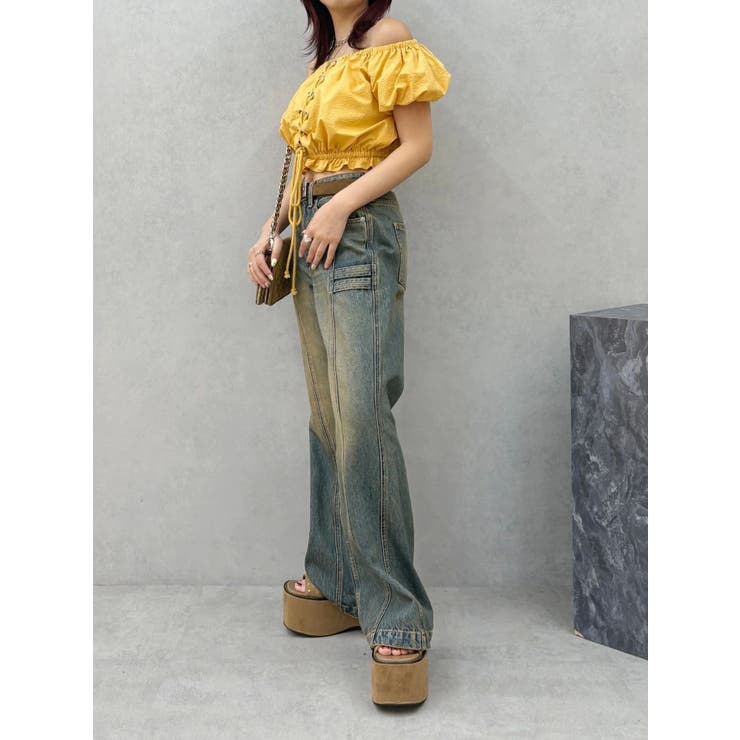 センターシームワイドフレアデニムパンツ | EVRIS | 詳細画像27 