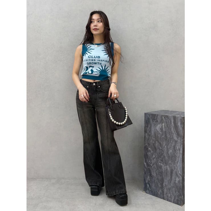 センターシームワイドフレアデニムパンツ | EVRIS | 詳細画像30 