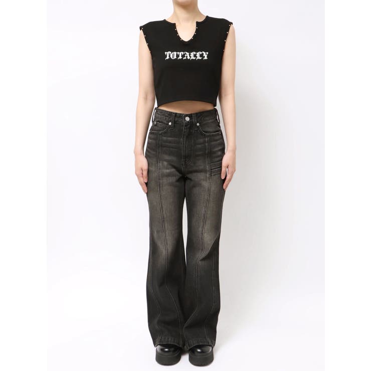 センターシームワイドフレアデニムパンツ | EVRIS | 詳細画像49 