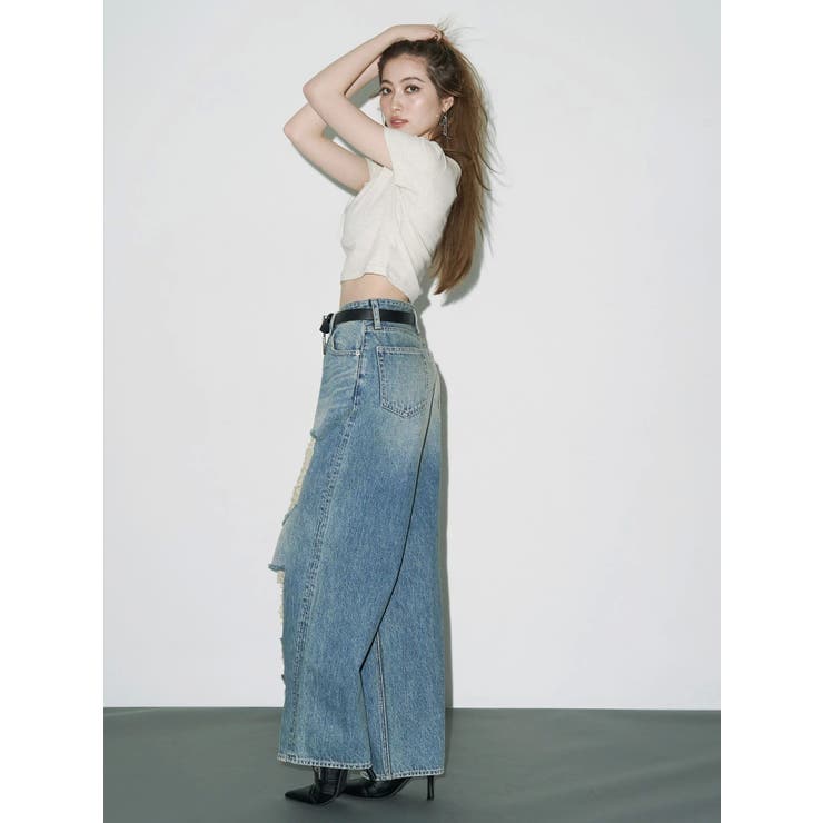 ハイダメージワイドデニムパンツ | EVRIS | 詳細画像11 