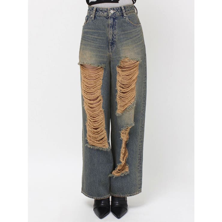 ハイダメージワイドデニムパンツ | EVRIS | 詳細画像26 