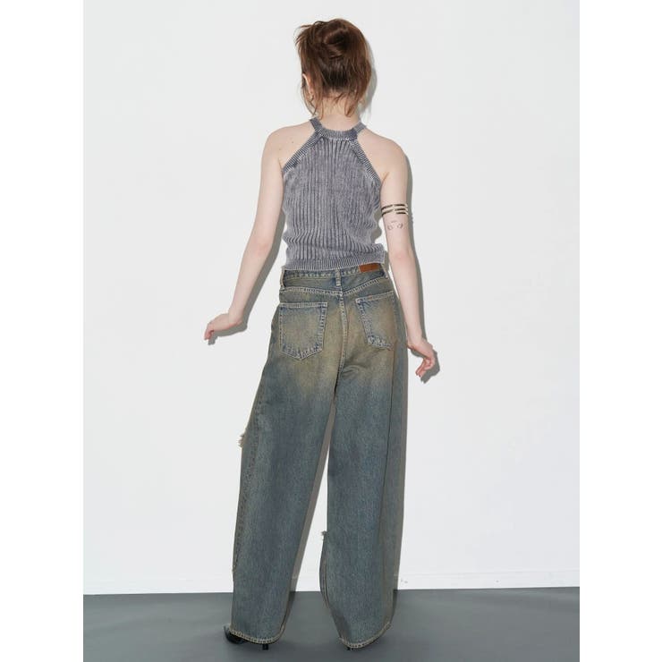 ハイダメージワイドデニムパンツ | EVRIS | 詳細画像6 