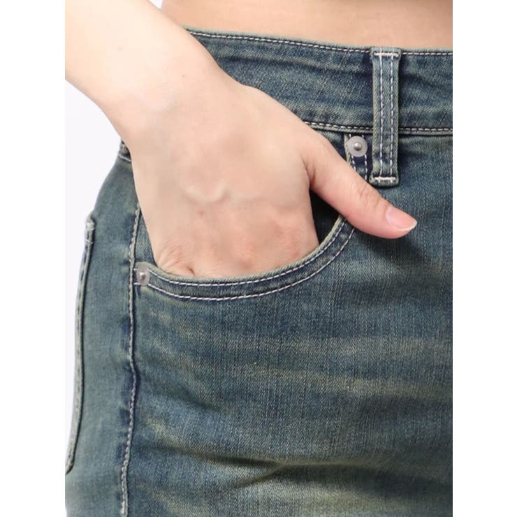 ヴィンテージライクストレッチフレアデニムパンツ | EVRIS | 詳細画像25 