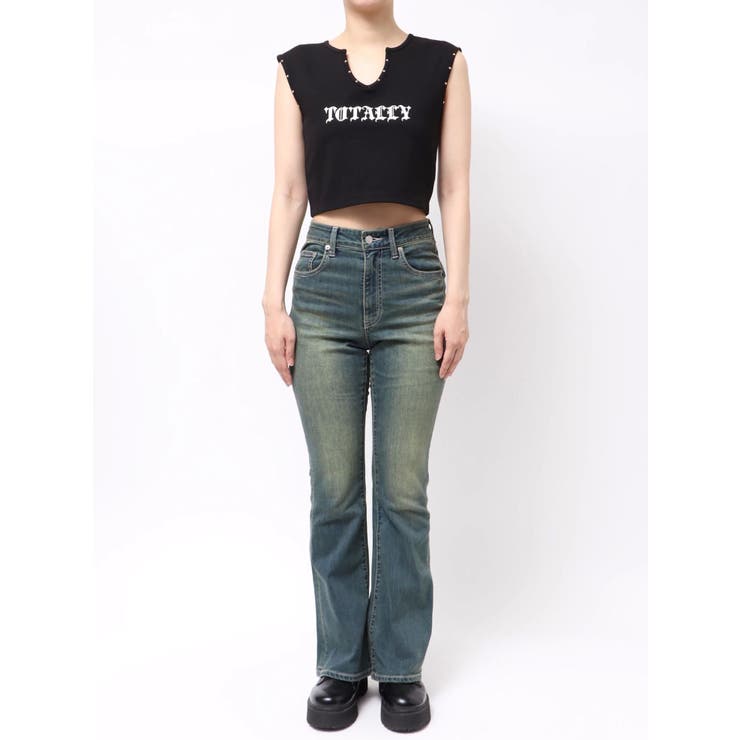 ヴィンテージライクストレッチフレアデニムパンツ | EVRIS | 詳細画像28 