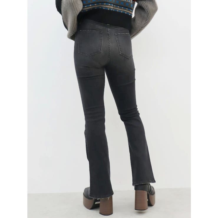 ブラック | ヴィンテージライクストレッチフレアデニムパンツ | EVRIS