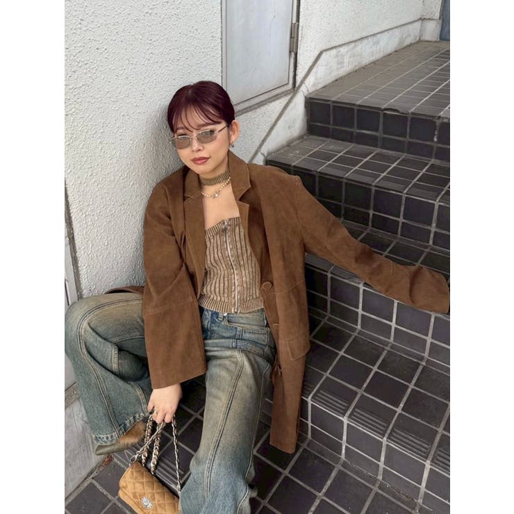 Eモチーフピグメントチョーカーベアニットトップス | EVRIS | 詳細画像17 