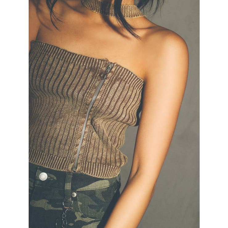 Eモチーフピグメントチョーカーベアニットトップス | EVRIS | 詳細画像35 