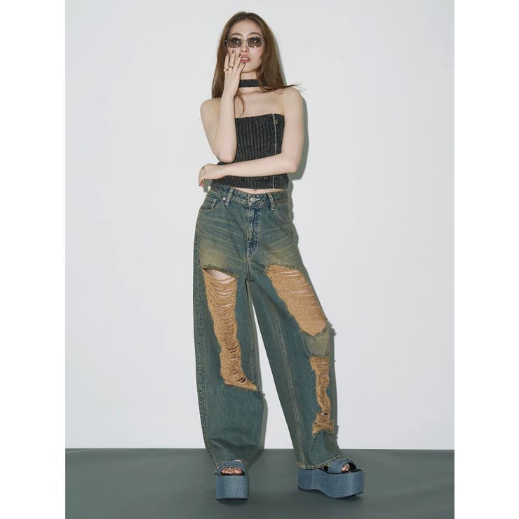 Eモチーフピグメントチョーカーベアニットトップス | EVRIS | 詳細画像5 