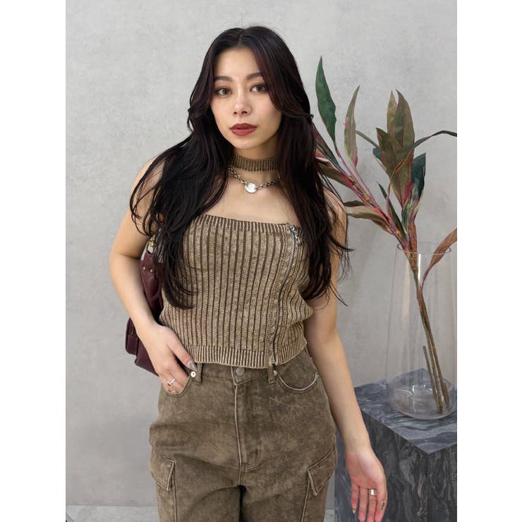 Eモチーフピグメントチョーカーベアニットトップス | EVRIS | 詳細画像8 