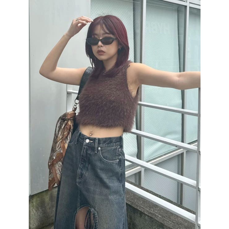 ファンシーヤーンノースリニットトップス | EVRIS | 詳細画像14 