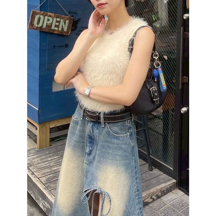 ファンシーヤーンノースリニットトップス | EVRIS | 詳細画像24 