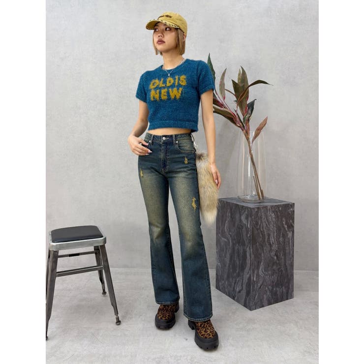 ジャガードロゴシャギーニットトップス | EVRIS | 詳細画像10 