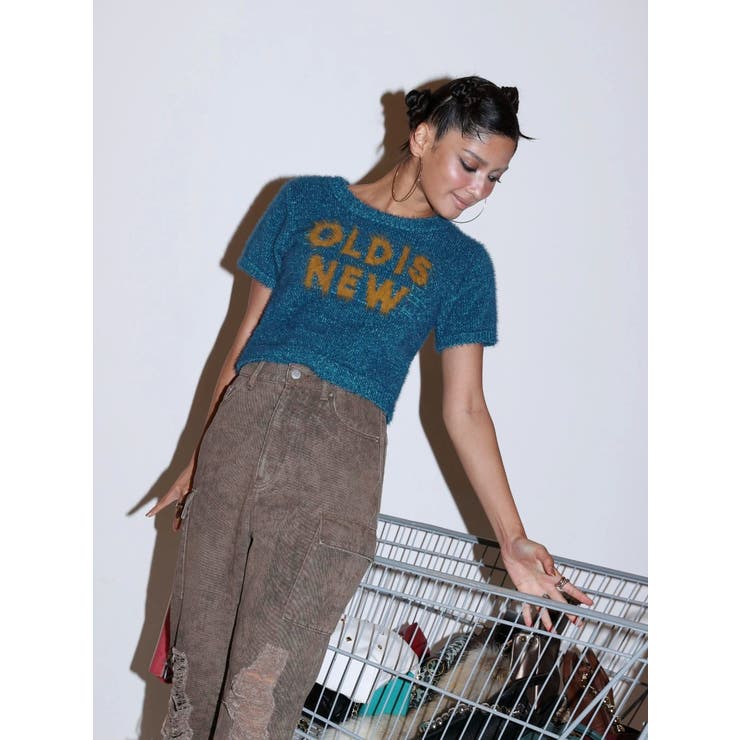 ジャガードロゴシャギーニットトップス | EVRIS | 詳細画像25 