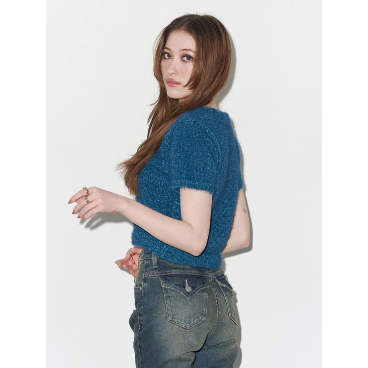 ジャガードロゴシャギーニットトップス | EVRIS | 詳細画像4 