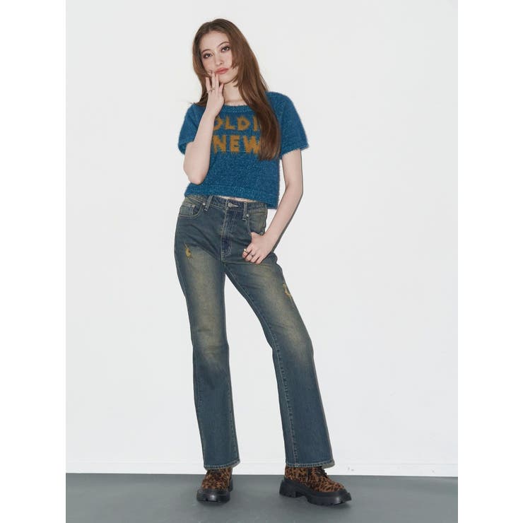 ジャガードロゴシャギーニットトップス | EVRIS | 詳細画像5 