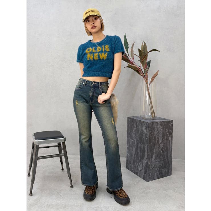 ジャガードロゴシャギーニットトップス | EVRIS | 詳細画像9 