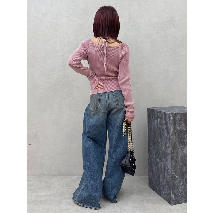 ピグメントジップホルターネックニットトップス | EVRIS | 詳細画像11 