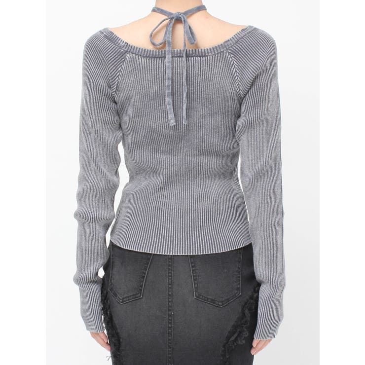 ピグメントジップホルターネックニットトップス | EVRIS | 詳細画像19 