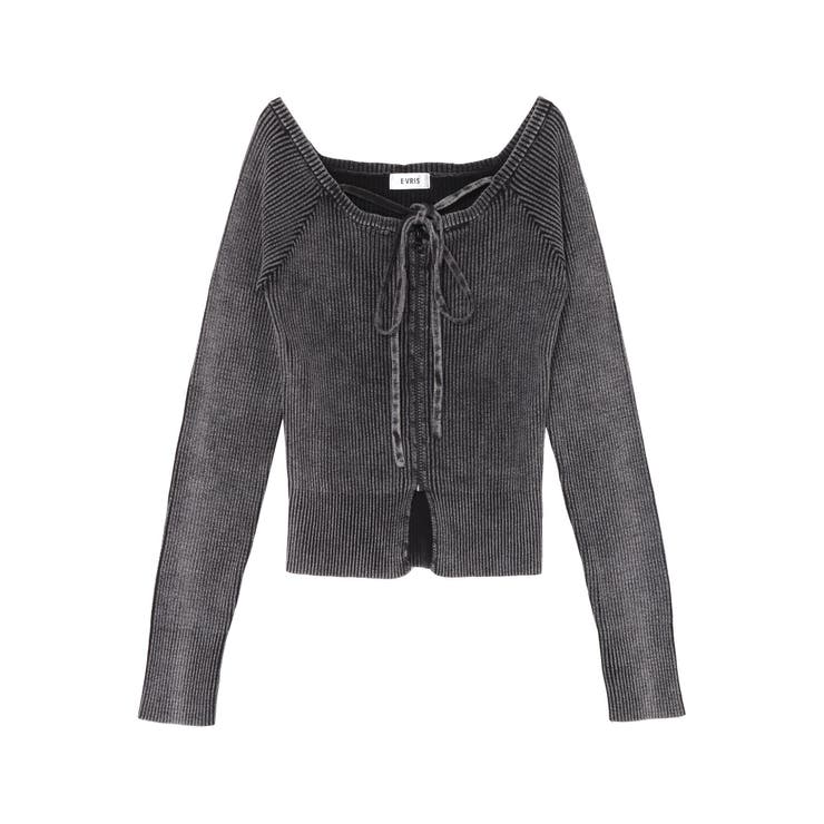 ピグメントジップホルターネックニットトップス | EVRIS | 詳細画像40 