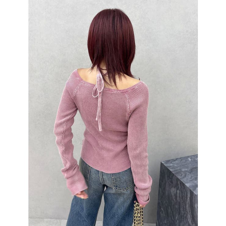 ピグメントジップホルターネックニットトップス | EVRIS | 詳細画像9 