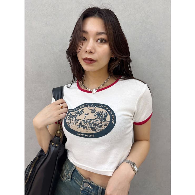 リンガーグラフィックショートTシャツ | EVRIS | 詳細画像8 