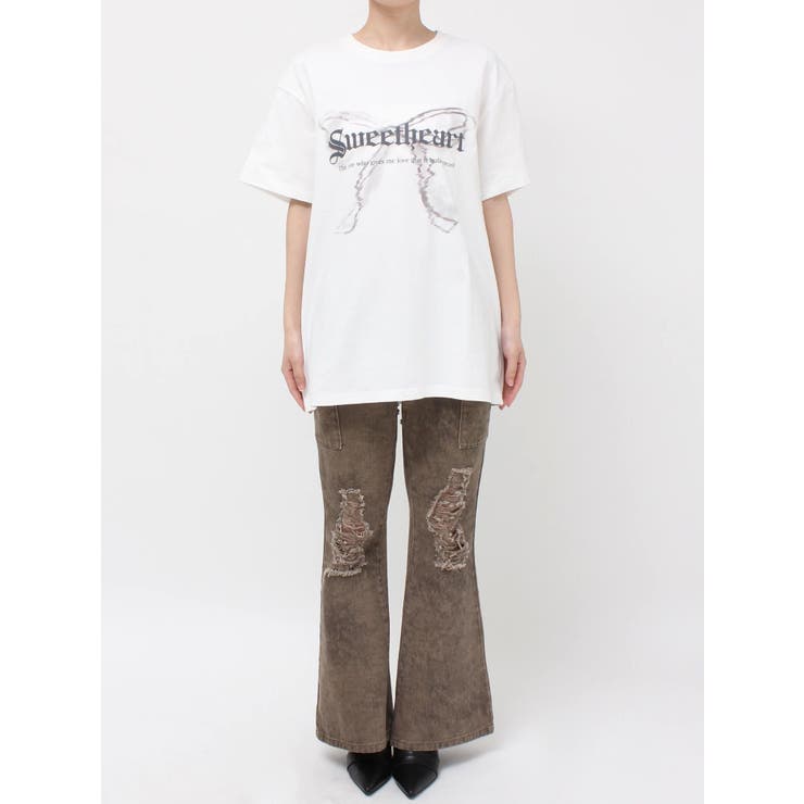 フロントリボングラフィックBIG Tシャツ | EVRIS | 詳細画像32 