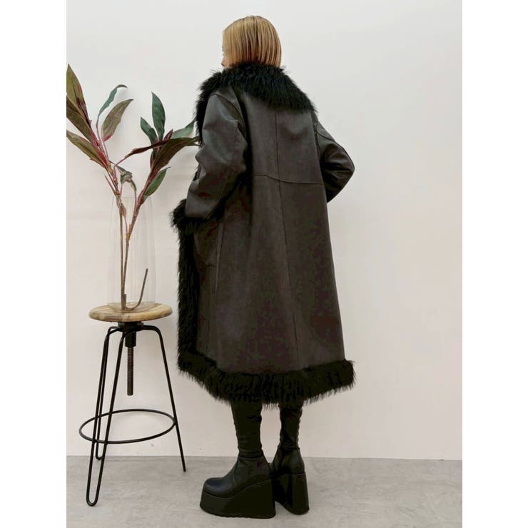 フェイクファームートンロングコート | EVRIS | 詳細画像13 