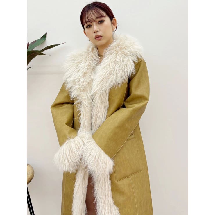 フェイクファームートンロングコート | EVRIS | 詳細画像17 