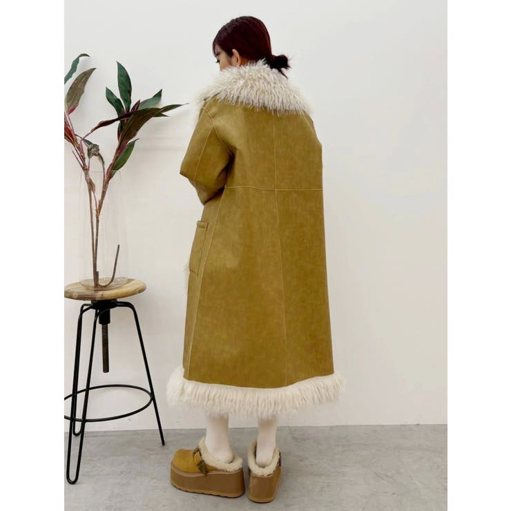 フェイクファームートンロングコート | EVRIS | 詳細画像22 