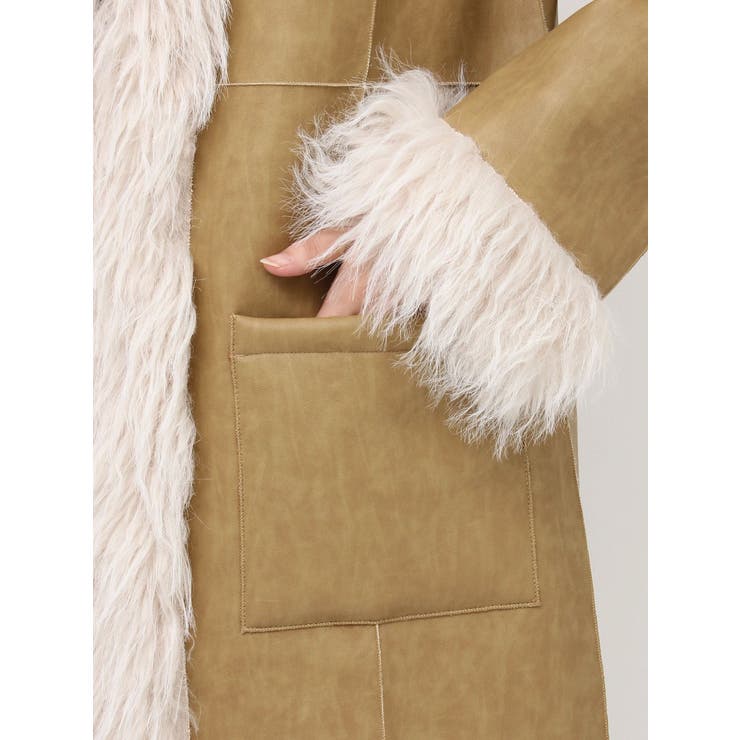 フェイクファームートンロングコート | EVRIS | 詳細画像30 