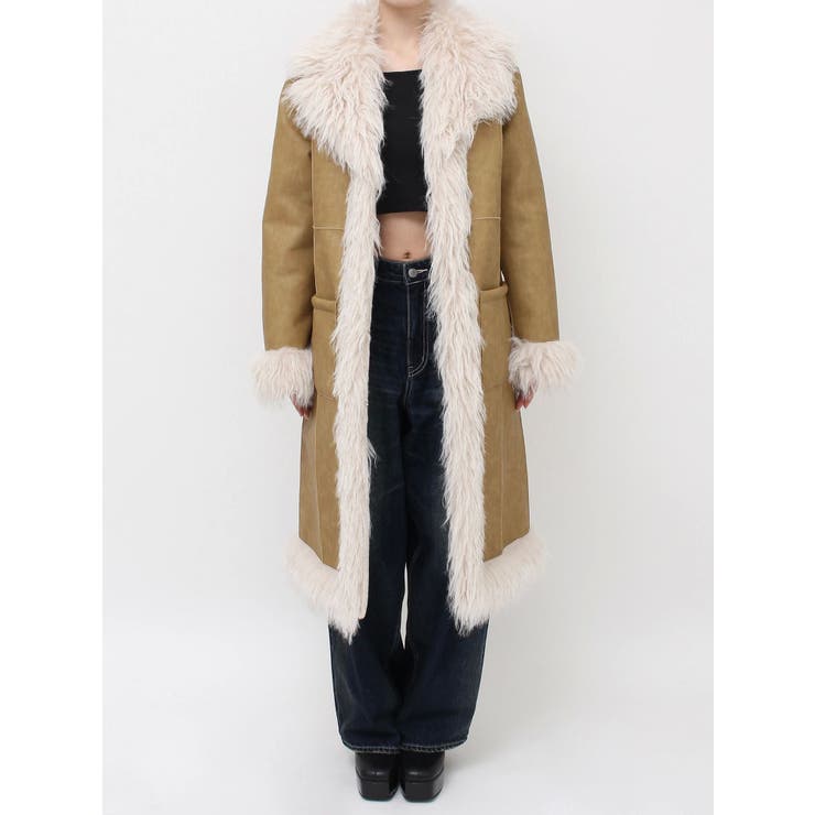 フェイクファームートンロングコート | EVRIS | 詳細画像34 