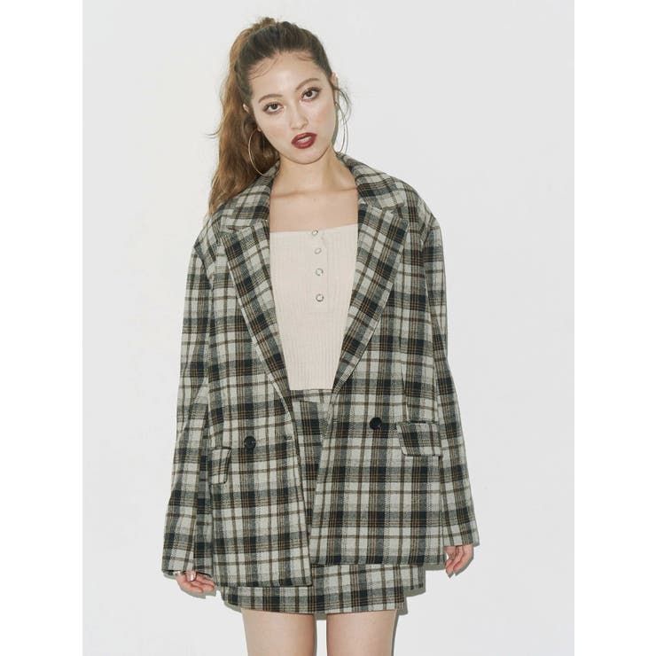 チェックルーズジャケット【セットアップ着用可能】 | EVRIS | 詳細画像2 