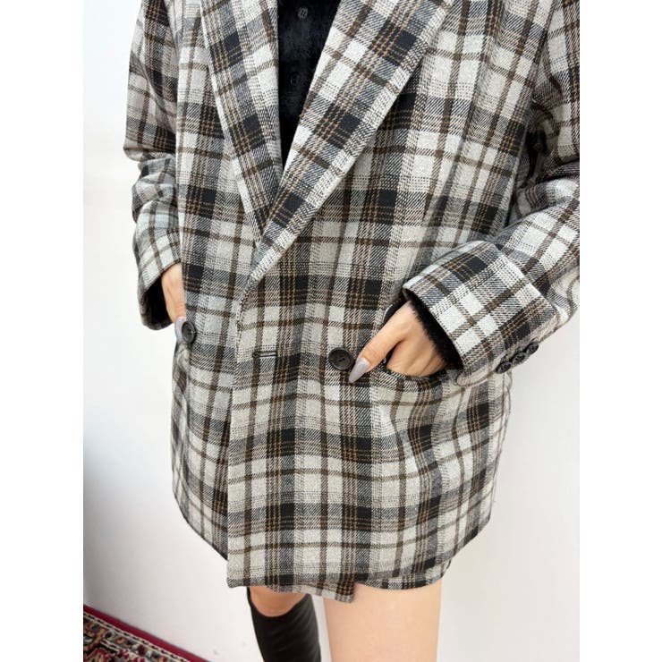 チェックルーズジャケット【セットアップ着用可能】 | EVRIS | 詳細画像8 