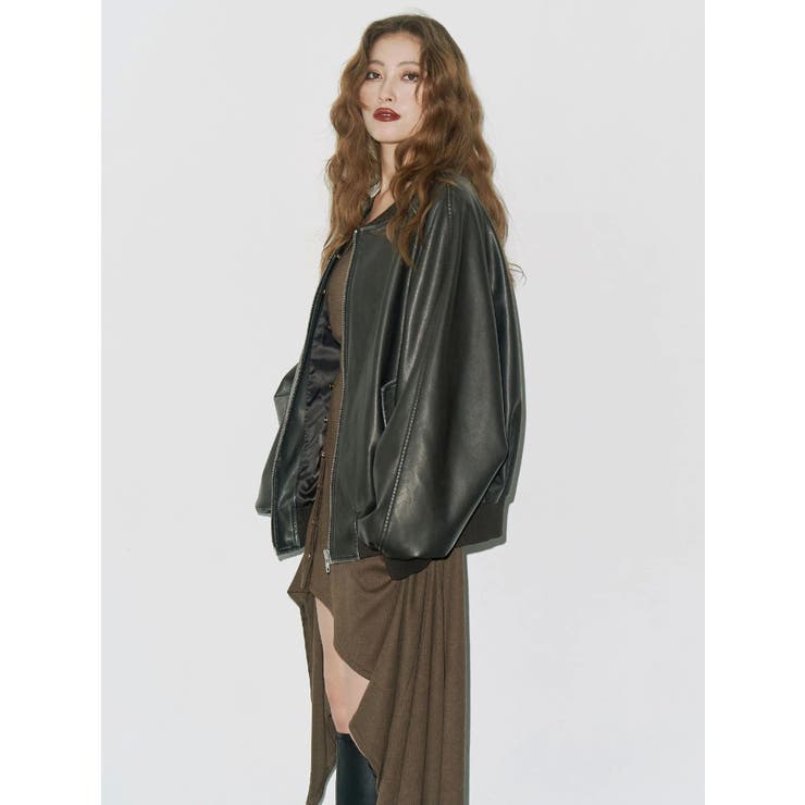 ヴィンテージライクフェイクレザーブルゾン【セットアップ着用可能】 | EVRIS | 詳細画像10