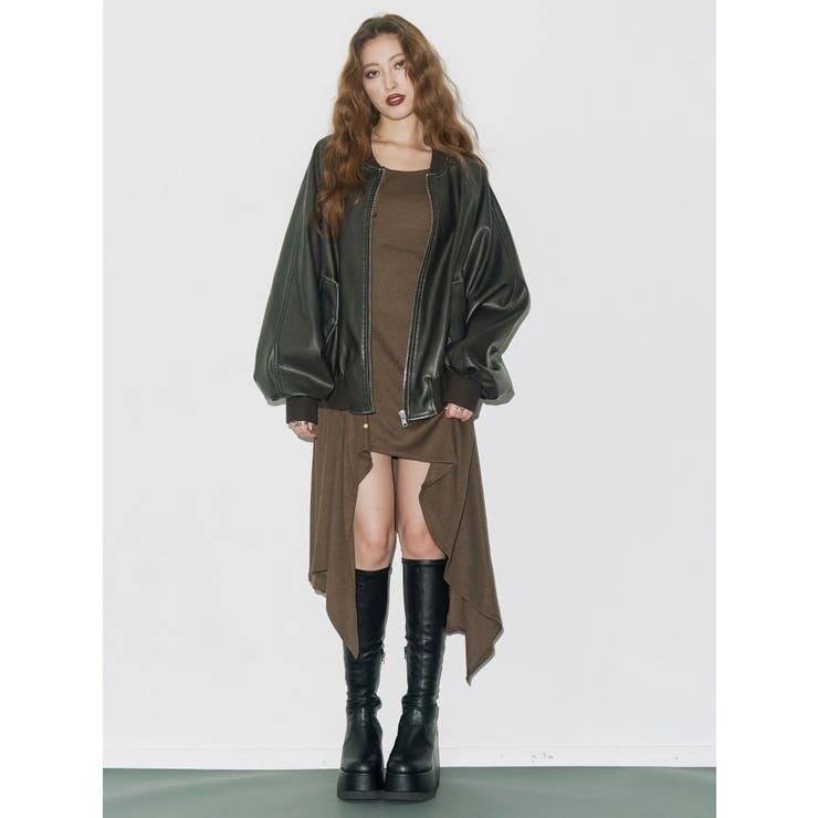 ヴィンテージライクフェイクレザーブルゾン【セットアップ着用可能】 | EVRIS | 詳細画像12