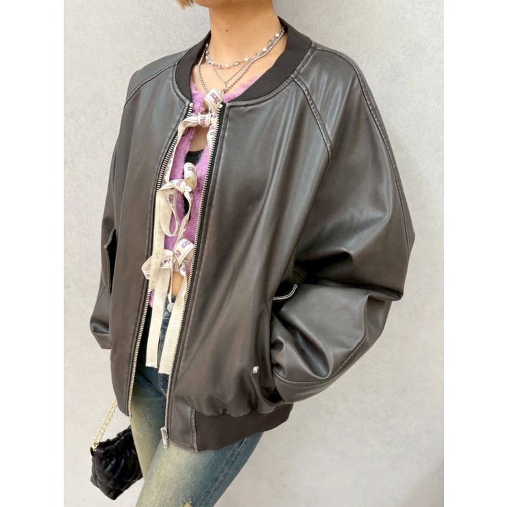 ヴィンテージライクフェイクレザーブルゾン【セットアップ着用可能】 | EVRIS | 詳細画像20