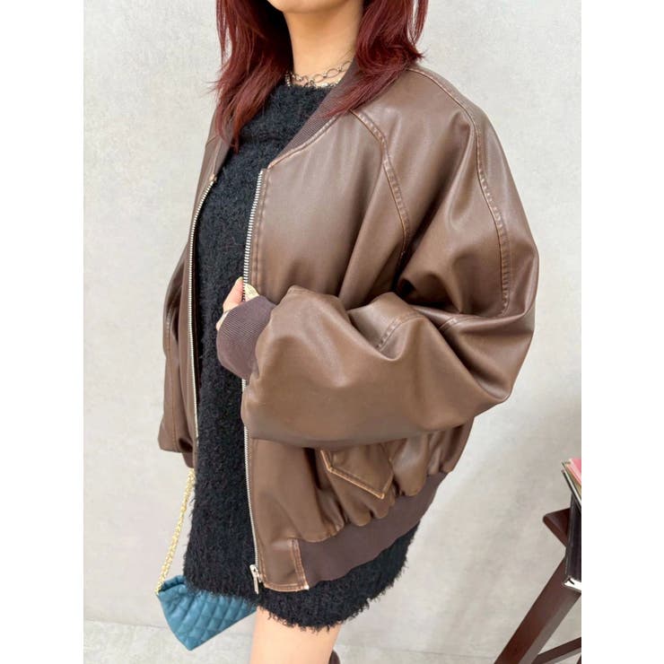 ヴィンテージライクフェイクレザーブルゾン【セットアップ着用可能】 | EVRIS | 詳細画像28