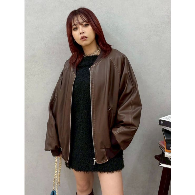 ヴィンテージライクフェイクレザーブルゾン【セットアップ着用可能】 | EVRIS | 詳細画像30