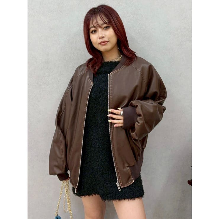 ヴィンテージライクフェイクレザーブルゾン【セットアップ着用可能】 | EVRIS | 詳細画像32