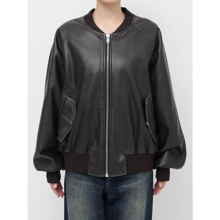 ヴィンテージライクフェイクレザーブルゾン【セットアップ着用可能】 | EVRIS | 詳細画像35