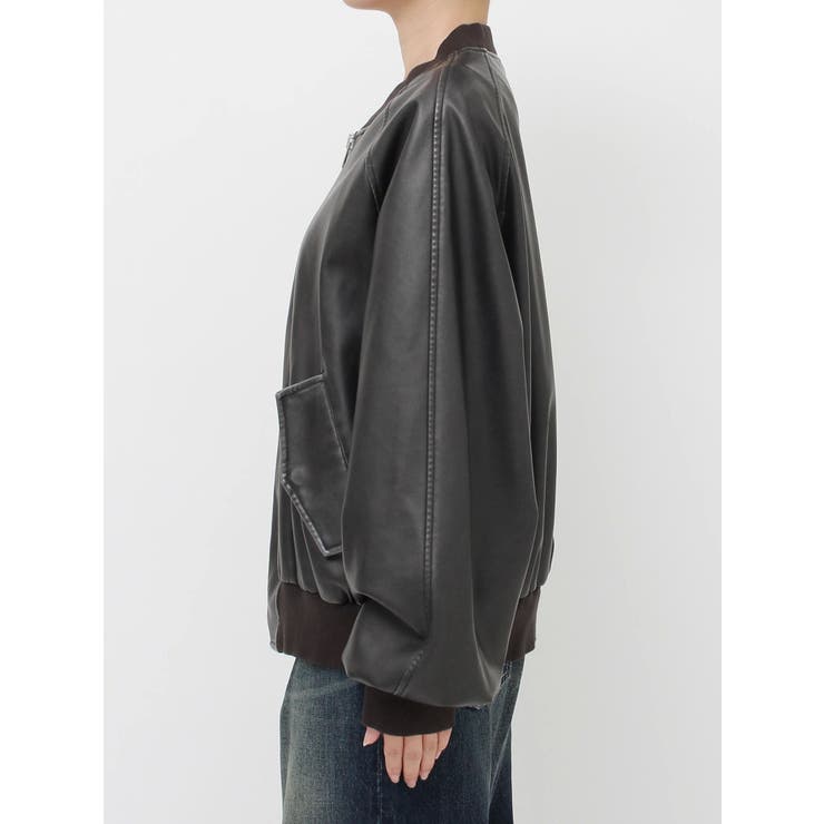 ヴィンテージライクフェイクレザーブルゾン【セットアップ着用可能】 | EVRIS | 詳細画像36