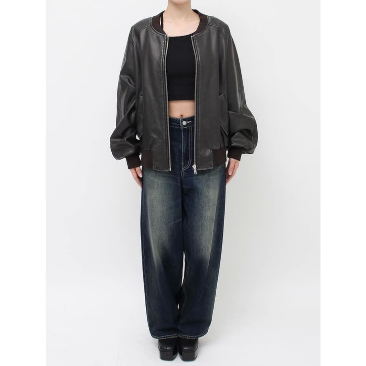 ヴィンテージライクフェイクレザーブルゾン【セットアップ着用可能】 | EVRIS | 詳細画像44