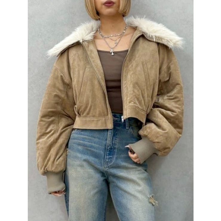 ベージュ | 2WAYフェイクスウェードブルゾン | EVRIS