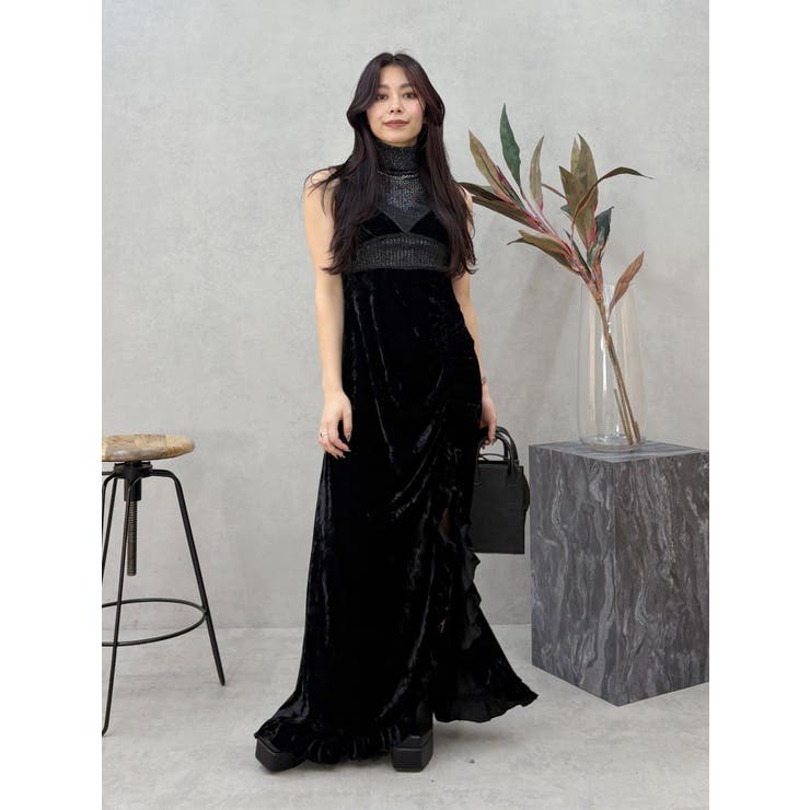 ベロアレースロングワンピース | EVRIS | 詳細画像34 