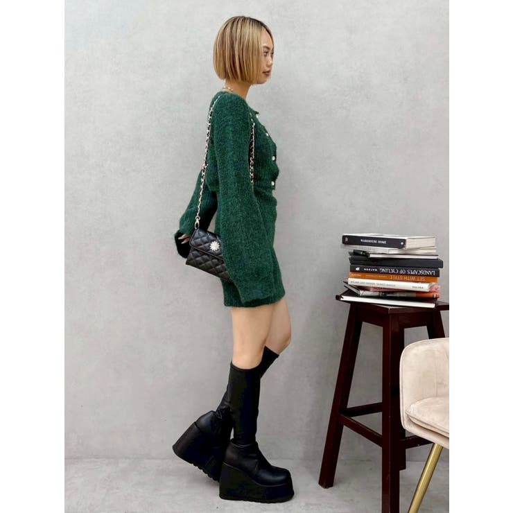 ワンポイントアンサンブルニットワンピ ース カーディガン キャミワンピ セット | EVRIS | 詳細画像18 