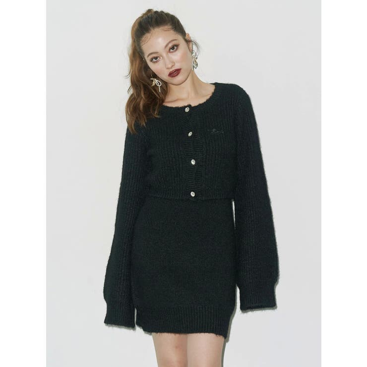 ワンポイントアンサンブルニットワンピ ース カーディガン キャミワンピ セット | EVRIS | 詳細画像4 