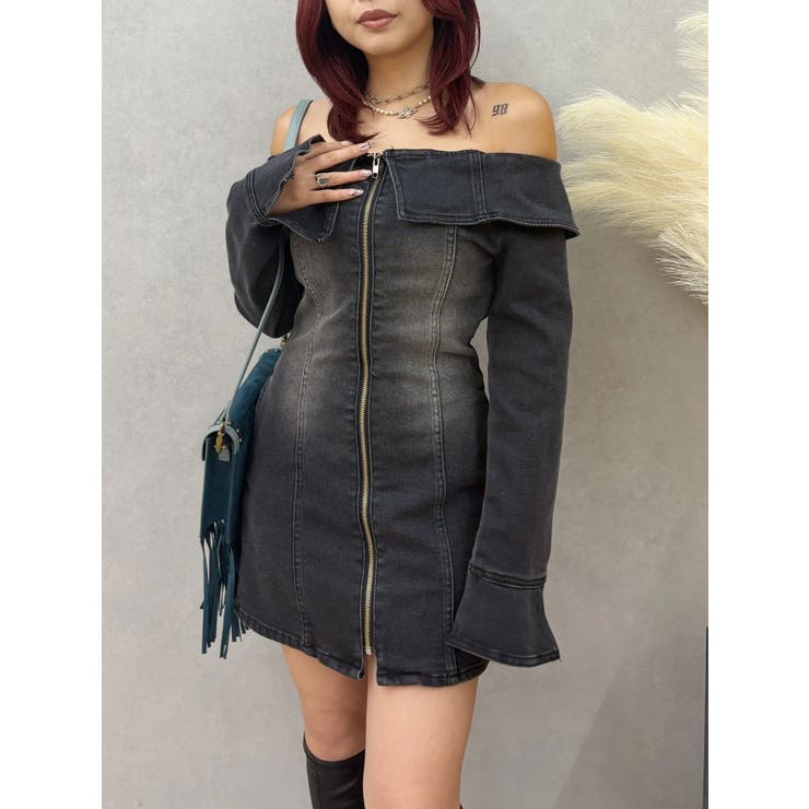 オフショルデニムミニワンピース | EVRIS | 詳細画像19 